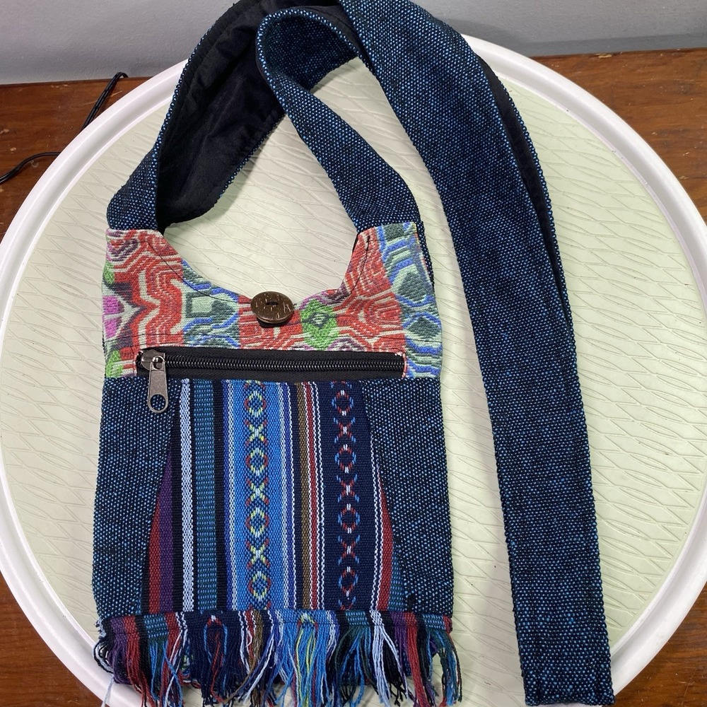 Flying High Foot Path Trading Co. Hippie Boho Purse Bag Colorful Nepal